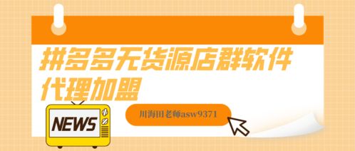 拼多多店群加盟 整套運(yùn)營技術(shù)方法與全國招商加盟指南